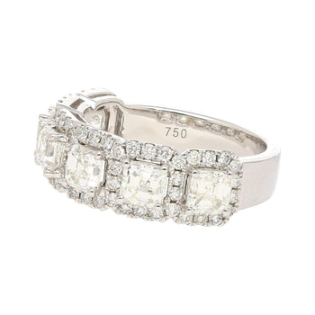 Natural 2.75 CTTW Asscher Cut Diamond Crown Engagement Ring in 18K White Gold – Assay Jewelers