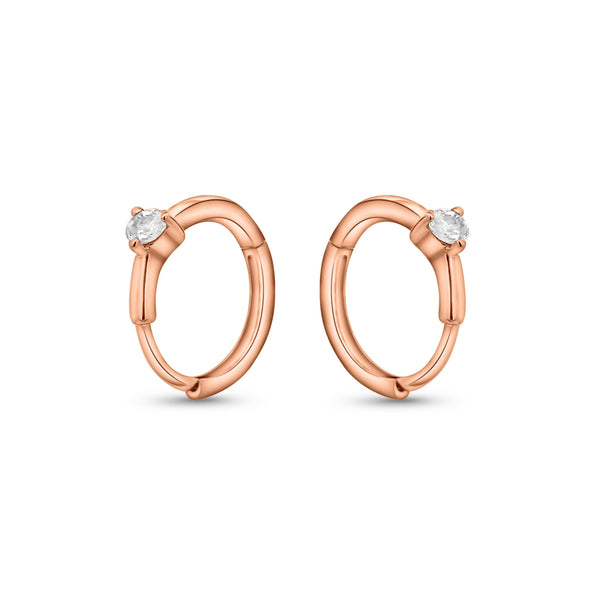 Natural Diamond 14K Huggie Hoop Earrings Multi Ear Placement