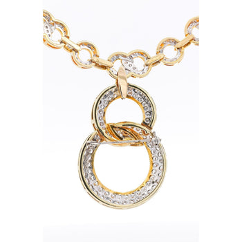 Natural Diamond 16 Carat Round-Brilliant Cut Interlocking Circle Pendant Necklace in 18K Yellow Gold – Assay Jewelers