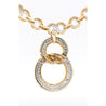 Natural Diamond 16 Carat Round-Brilliant Cut Interlocking Circle Pendant Necklace in 18K Yellow Gold