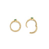 Natural Emerald Huggie Earrings in 14K Yellow Gold