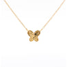 Natural Fancy Yellow Diamond 18K Gold Butterfly Charm Floating Necklace