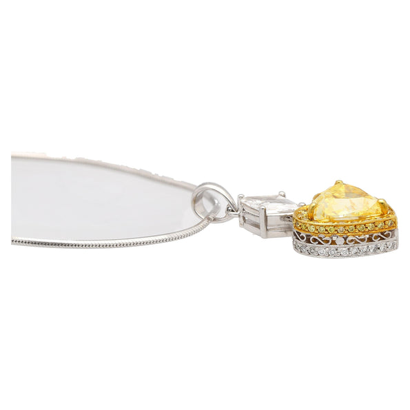 Natural GIA certifié diamant cœur Fancy Yellow de 2,02 carats en platine