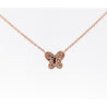 Natural Pink Diamond Butterfly Charm Floating Pendant Necklace in 18K Rose Gold