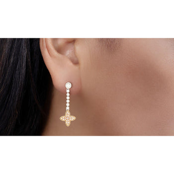 Natural Pink & White Diamond Floral Drop Earrings in 18k White and Rose Gold – Assay Jewelers
