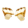 Natural White Agate Clip On Retro Earrings in 18K Yellow Gold