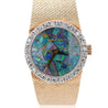 Omega 23mm Fire Black Opal Dial & Diamond Bezel 14K Gold Vintage Watch