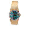 Omega 23mm Fire Black Opal Dial & Diamond Bezel 14K Gold Vintage Watch