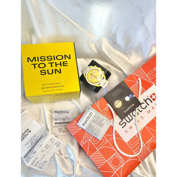 Omega Swatch Sunface Mission To The Sun Nuovo Di Zecca Set Completo Con Ricevuta – Assay Jewelers