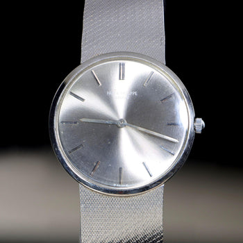 Patek Philippe Calatrava 3468 34mm Gray Dial 18K White Gold Watch – Assay Jewelers