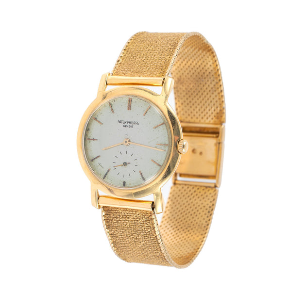 Patek Philippe Geneve Vintage 2506 Manual 18K Gold Mesh Bracelet Watch