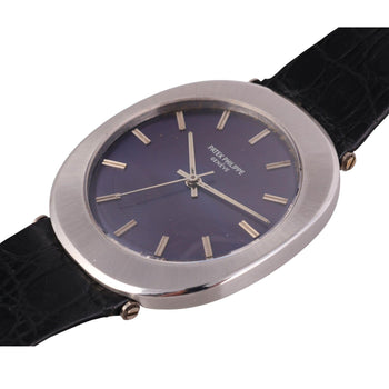 Patek Philippe "Jumbo UFO" Automatic Steel Purple 35mm Dial Leather Strap Watch – Assay Jewelers