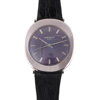Patek Philippe "Jumbo UFO" Automatic Steel Purple 35mm Dial Leather Strap Watch – Assay Jewelers