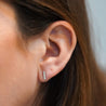 Pave Natural Diamond Flush Bar 14K Stud Earring