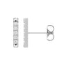 Pave Natural Diamond Flush Bar 14K Stud Earring