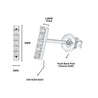 Pave Natural Diamond Flush Bar 14K Stud Earring