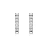 Pave Natural Diamond Flush Bar 14K Stud Earring