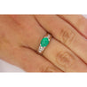 Platinum 1.17 Carat Oval East West Emerald & Diamond Ring