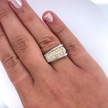 Platinum and 18K Gold Unisex Natural Diamond Pinky Ring – Assay Jewelers
