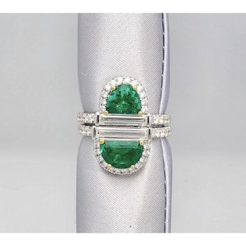 Rare Mariposa Vivid Green Muzo Old Mine Colombian Emerald and Diamond Stack Ring – Assay Jewelers