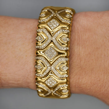 Retro 3 Carat Diamond Italian 18K Gold Vintage Cuff Bangle – Assay Jewelers