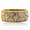 Retro 3 Carat Diamond Italian 18K Gold Vintage Cuff Bangle