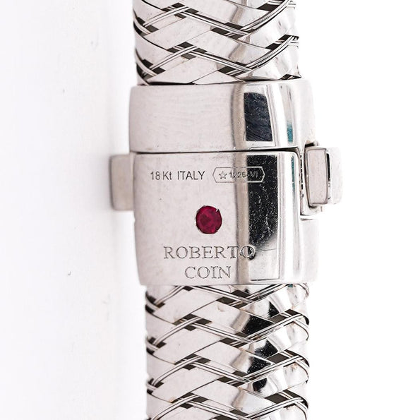 Roberto Coin 18K White Gold Woven Flexible Bangle Bracelet