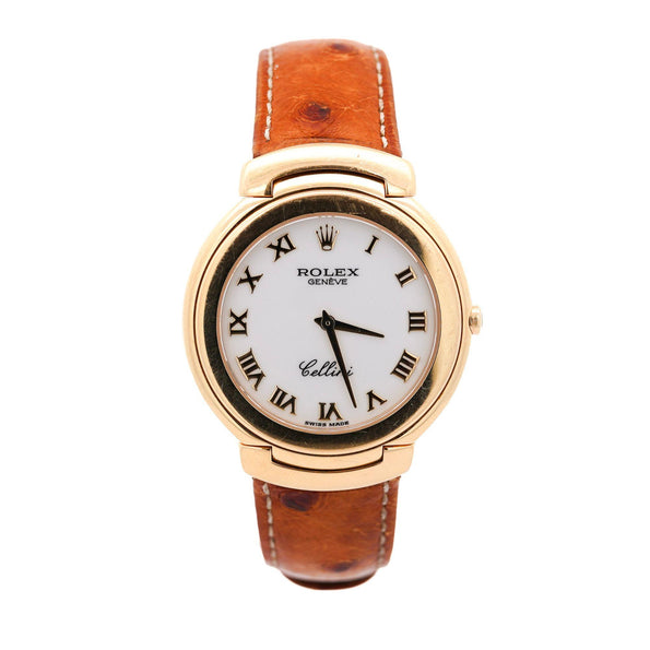 Rolex Cellini 18K Gold 37mm 6623 On Leather Watch Box and Papers