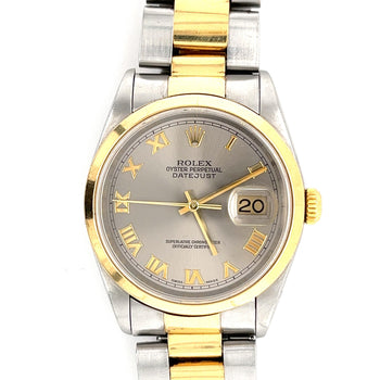 Rolex DateJust 36mm Gray Slate Dial Watch Ref. 16203 With Oyster Bracelet – Assay Jewelers