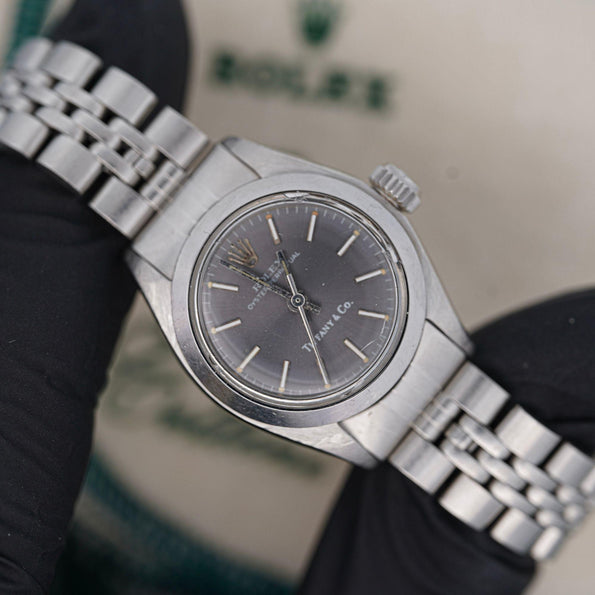 Rolex For Tiffany & Co. Oyster Perpetual 6718 24mm Steel Watch