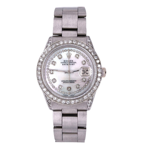 Rolex MOP DateJust Ref. 116200 With Diamond Bezel and Dial Watch