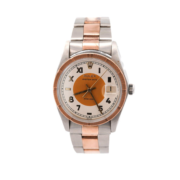 Rolex Oyster Precision 34mm Two-Tone Rose Gold Steel Rare Dial 1978 Watch