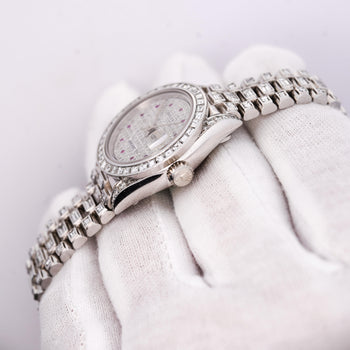 Rolex Platinum DateJust Presidential Watch 15 Carat Diamond 26mm – Assay Jewelers