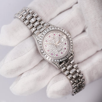 Rolex Platinum DateJust Presidential Watch 15 Carat Diamond 26mm – Assay Jewelers