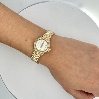 Rolex Precision 22mm Diamond Bezel 18K Gold Watch – Assay Jewelers