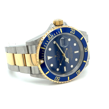 Rolex Submariner Date Blue Dial 40MM Ref. 16613 in 2-Tone Oyster Bracelet | Pre-Owned – Assay Jewelers