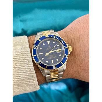 Rolex Submariner Date Blue Dial 40MM Ref. 16613 in 2-Tone Oyster Bracelet | Pre-Owned – Assay Jewelers
