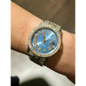 Rolex Tiffany Blue Fully Iced Out Diamond Datejust Watch