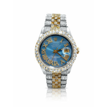 Rolex Tiffany Blue Fully Iced Out Diamond Datejust Watch – Assay Jewelers