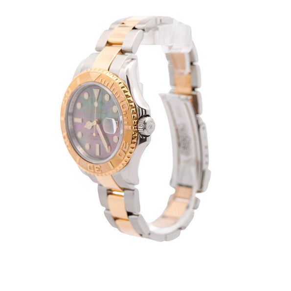Rolex Yacht-Master 40 16623 Factory Black Mother of Pearl Dial 2 Tone Watch