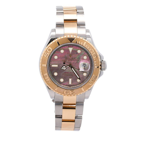 Rolex Yacht-Master 40 16623 Factory Black Mother of Pearl Dial 2 Tone Watch