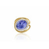 Split Shank 4 carat Oval Cut Tanzanite with open back 14k solid gold ring