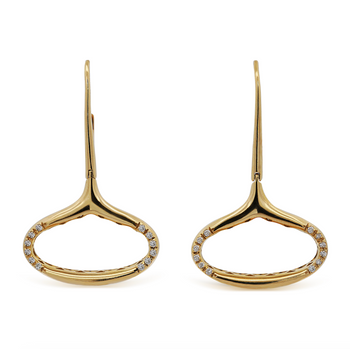14K Gold Wide Open Oval Drop Diamond Wire Clip Earring - Made in Italy – Assay Jewelers