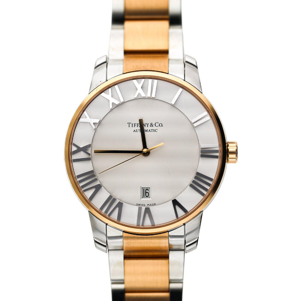 Tiffany & Co Atlas T1115 42mm Automatic 18K Rose Gold Steel 2 Tone Watch