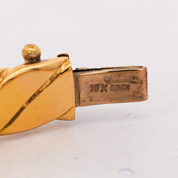 Tiffany & Co. 18K Gold Braided Twisted Rope Hinged Bangle Bracelet