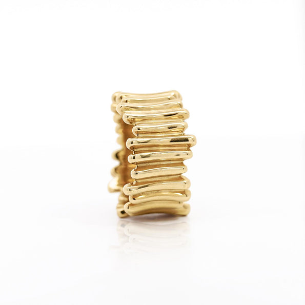 Tiffany & Co. 18K Gold Ribbed Band Ring Circa 2002