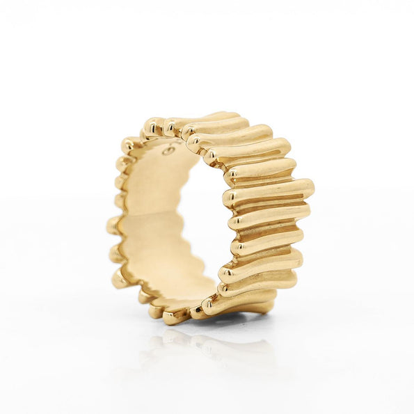 Tiffany & Co. 18K Gold Ribbed Band Ring Circa 2002