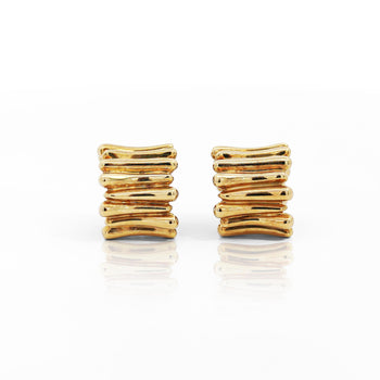 Tiffany & Co. 18K Gold Ribbed Huggie Latch Back Vintage Earrings – Assay Jewelers