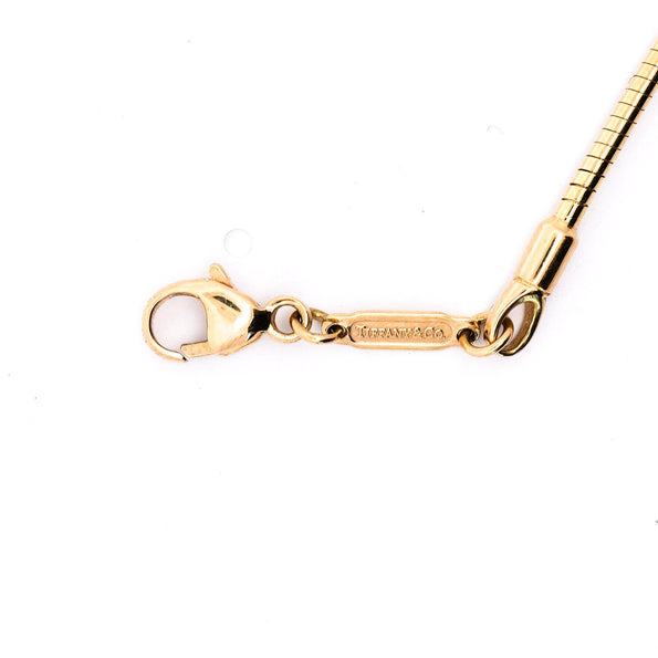 Tiffany & Co. Carnelian Pendant in 18K Gold Snake Chain Necklace