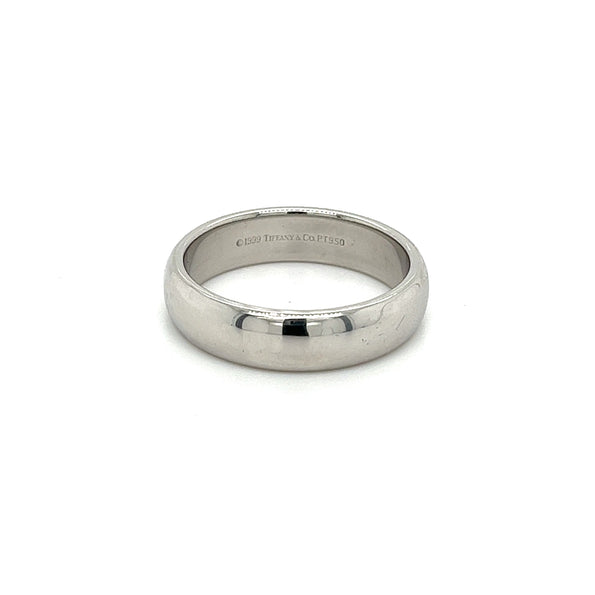 Tiffany & Co. Signed 6MM Platinum Mens Wedding Band Ring